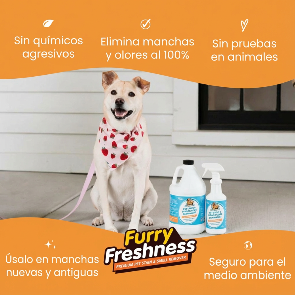 Furry Fresh | Eliminador de manchas y olores fuertes para mascotas